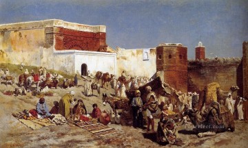 エドウィン・ロード・ウィークス Painting - モロッコ マーケット ラバト ペルシャ エジプト インド エドウィン ロード ウィーク